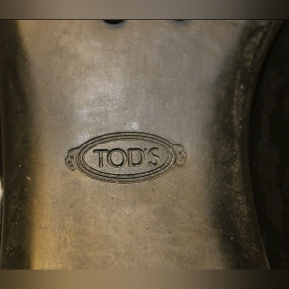 Tod's Gold Black Suede Ballet Flats Comfort Slip On Driving Shoes 8 - Picture 6 of 10